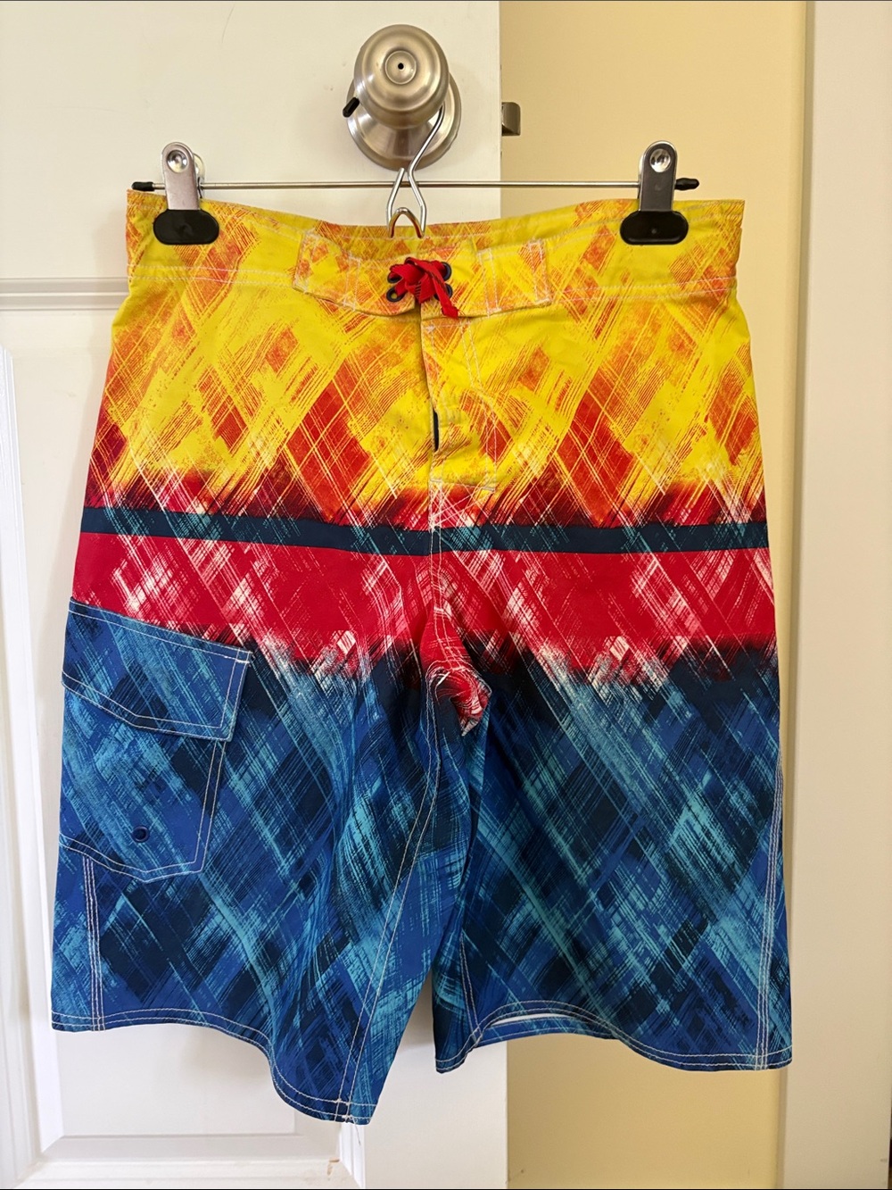 Boy’s Multicolor Swim Trunks - Yellow, Red & Blue